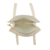 QQ2021-2 Beige  -  Contrast Color Design Bowknot Decoration Patent Women Handbag