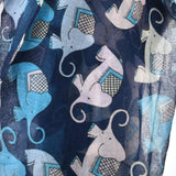SF1026 Blue - Girl Elephant Print Lightweight Scarf