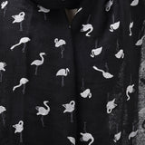SF1041 Black - Heron Print Supersoft Scarf