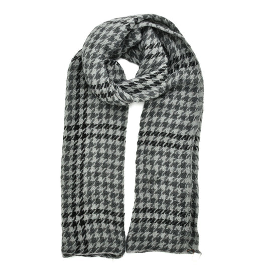 SF1084 Grey - Classic Houndstooth Print Scarf