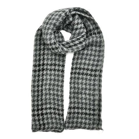 SF1084 Grey - Classic Houndstooth Print Scarf