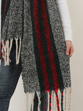 SF1127 Black - Variegated Color Stripe Scarf For Women