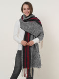 SF1127 Black - Variegated Color Stripe Scarf For Women