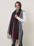 SF1127 Navy - Variegated Color Stripe Scarf For Women