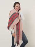 SF1127 Pink - Variegated Color Stripe Scarf For Women