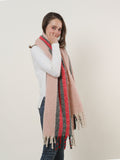 SF1127 Pink - Variegated Color Stripe Scarf For Women