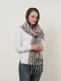 SF1130 Pink â€“ Variegated Color Lattice Pattern Scarf With Tassels