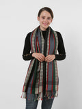 SF1132 Black - Various Pattern Scarf With Colorful Tassels