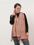 SF1135 Pink - Retro Pattern Scarf With Tassels