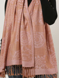 SF1135 Pink - Retro Pattern Scarf With Tassels