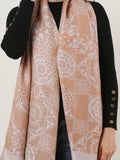 SF1135 White - Retro Pattern Scarf With Tassels