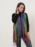 SF1136-2 - Rainbow Color Butterfly Scarf With Tassels