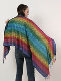 SF1136-2 - Rainbow Color Butterfly Scarf With Tassels
