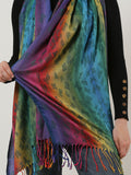 SF1136-2 - Rainbow Color Butterfly Scarf With Tassels