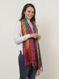 SF1136-3 - Rainbow Color Butterfly Scarf With Tassels