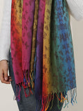 SF1136-3 - Rainbow Color Butterfly Scarf With Tassels