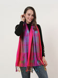 SF1137-1 - Rainbow Color Elk Pattern Scarf With Tassels