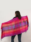 SF1137-1 - Rainbow Color Elk Pattern Scarf With Tassels