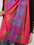 SF1137-1 - Rainbow Color Elk Pattern Scarf With Tassels