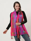 SF1137-1 - Rainbow Color Elk Pattern Scarf With Tassels