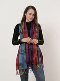 SF1137-3 - Rainbow Color Elk Pattern Scarf With Tassels