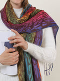 SF1139-3 - Rainbow Color Leopard Print Scarf With Tassels