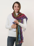 SF1139-3 - Rainbow Color Leopard Print Scarf With Tassels