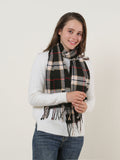 SF1144 Black - Lattice Pattern Scarf With Tassels