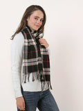 SF1144 Black - Lattice Pattern Scarf With Tassels