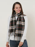 SF1144 Black - Lattice Pattern Scarf With Tassels