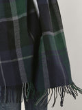 SF1152 Green -Lattice Pattern Scarf With Tassels