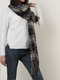 SF1152 Navy -Lattice Pattern Scarf With Tassels