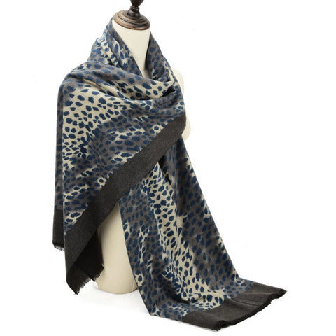 Hot * SF1213-3Black- Leopard Print Fashion cashmere Scarf For Women