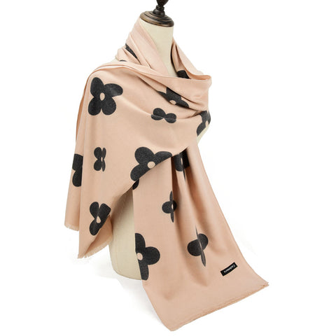 Hot * SF1214-3Pink - Floral Pattern Fashion cashmere Scarf For Women