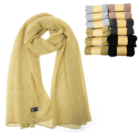SF1216 MULTICOLOR - 12pcs Pure Color Scarf For Women