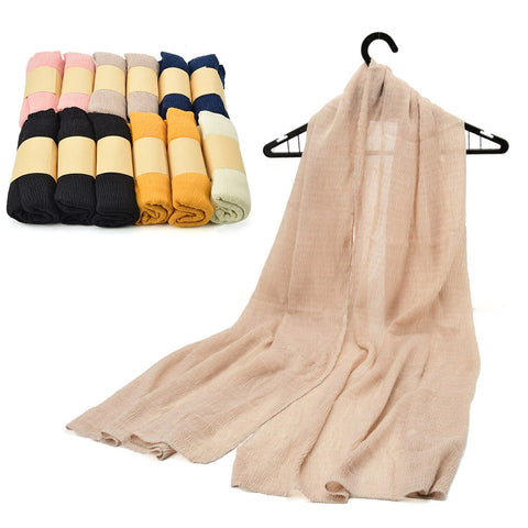 SF1218 MULTICOLOR - 12pcs Pure Color Scarf For Women