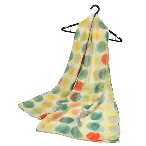 SF1228 GREEN - Big Dot Pattern Scarf For Women