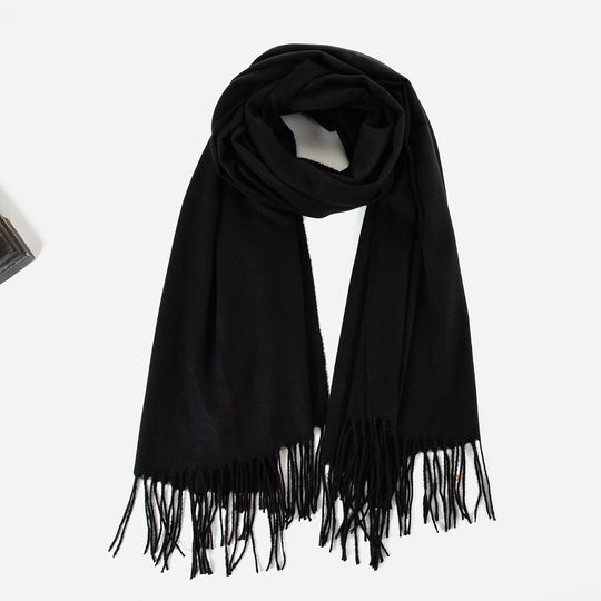 SF1231-BLACK Single Color Classic Scarf Autumn & Winter