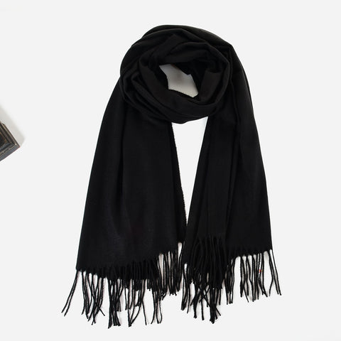SF1231-BLACK Single Color Classic Scarf Autumn & Winter