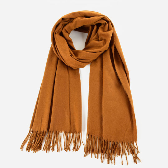 SF1231-BROWN Single Color Classic Scarf Autumn & Winter