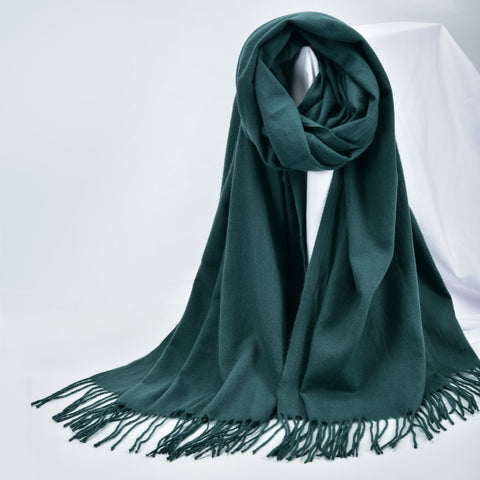 SF1231-GREEN- Single Color Classic Scarf Autumn & Winter