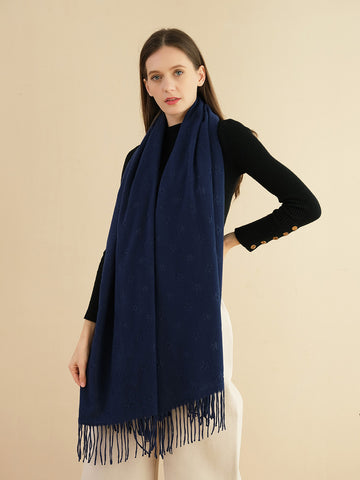 SF1231-NAV Single Color Classic Scarf Autumn & Winter