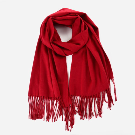 SF1231-RED- Single Color Classic Scarf Autumn & Winter