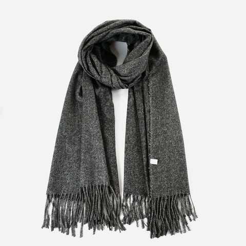 SF1234-BLACK Warm Single Color Winter Scarf