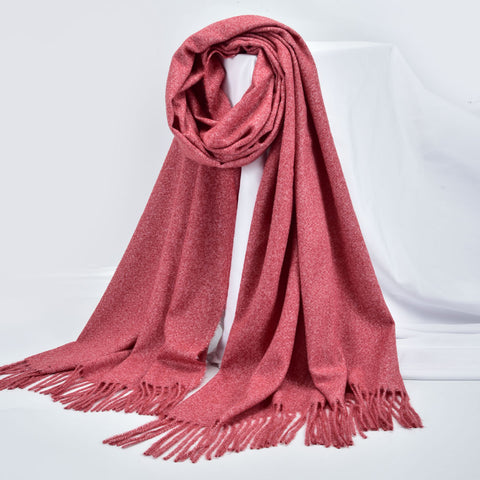 SF1234-RED- Warm Single Color Winter Scarf