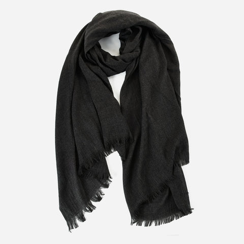 SF1253-BLACK Single Color Diamond Scarf