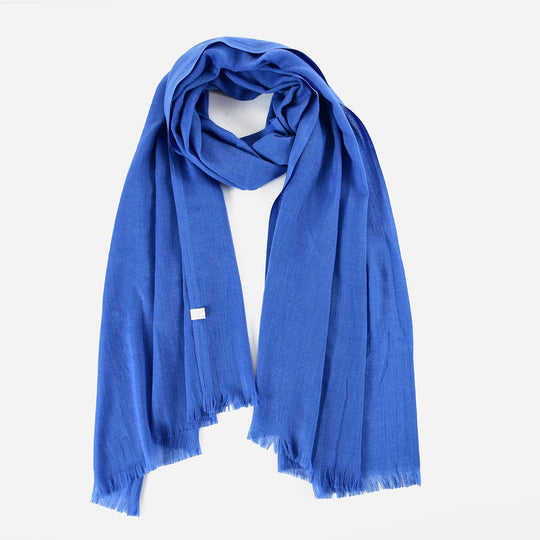 SF1253-BLUE Single Color Diamond Scarf