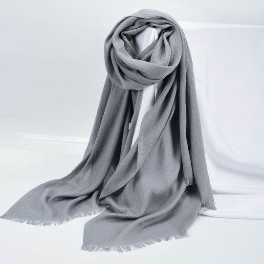 SF1253-GREY Single Color Diamond Scarf