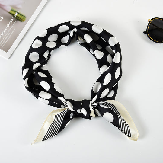 SF1259-BLACK New Fashion Dots Kerchief