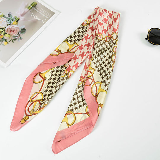 SF1264-PINK New Fashion Houndstooth Kerchief
